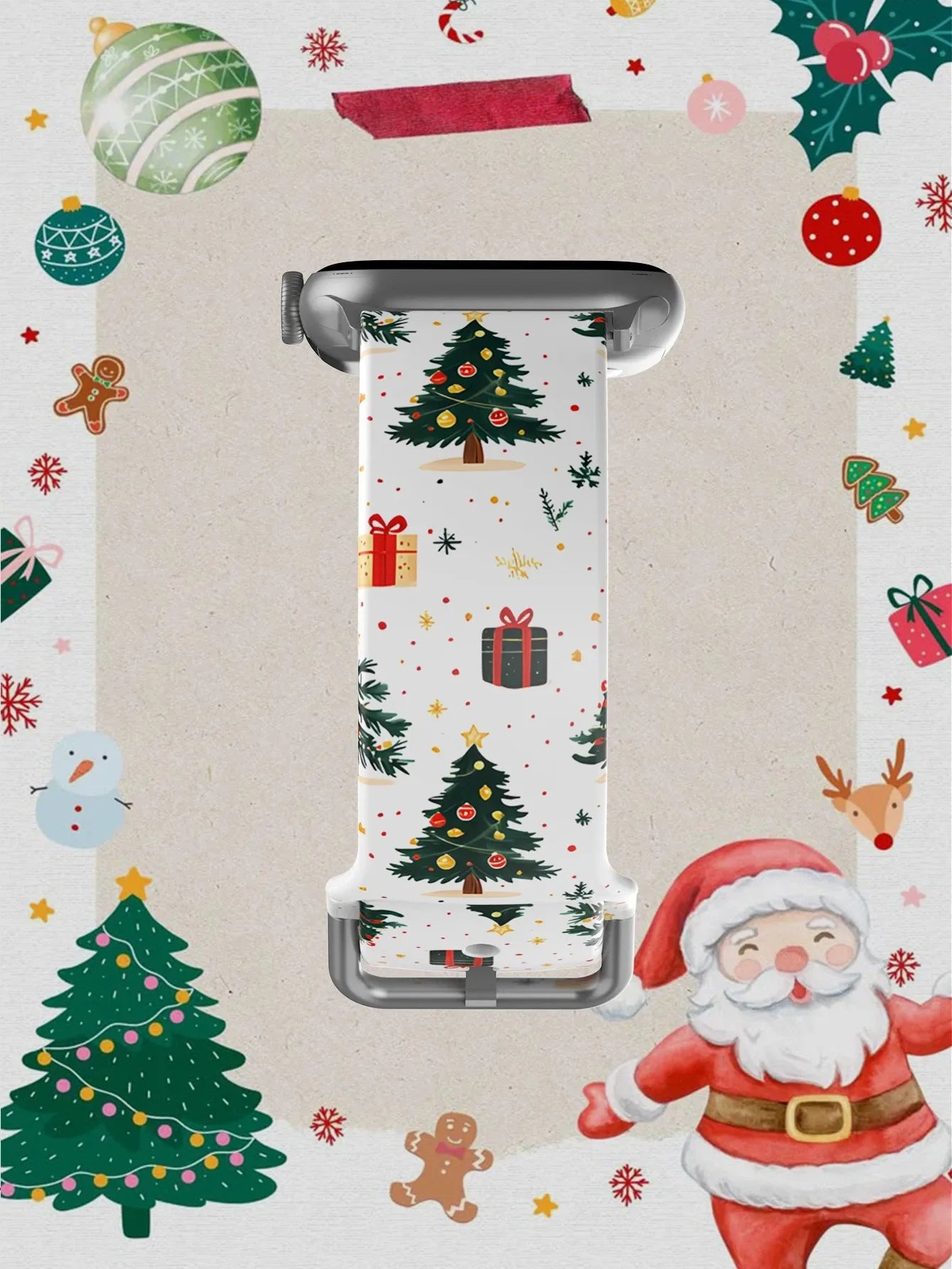 Classic Christmas Tree For Apple Watch Band 45mm 44mm 40mm 41 42-38mm TPU Bracelet iwatch Series 8 7 SE 3-6 9 10 11 Ultra 3 49mm