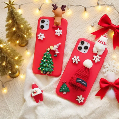 Christmas Santa Gift Gloves DIY Case For Xiaomi Mi 14T 12T 11T 13 12 11 Lite Redmi A3 Pro 10C 9A 9C 10 9 Redmi Note 8 Pro Cover