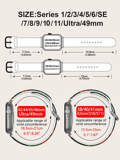 Christmas Tree Strap For Apple Watch Band 45mm 44mm 40mm 41 42-38mm Soft Bracelet iwatch Series 8 7 se 3-6 9 10 11 Ultra 2 49mm