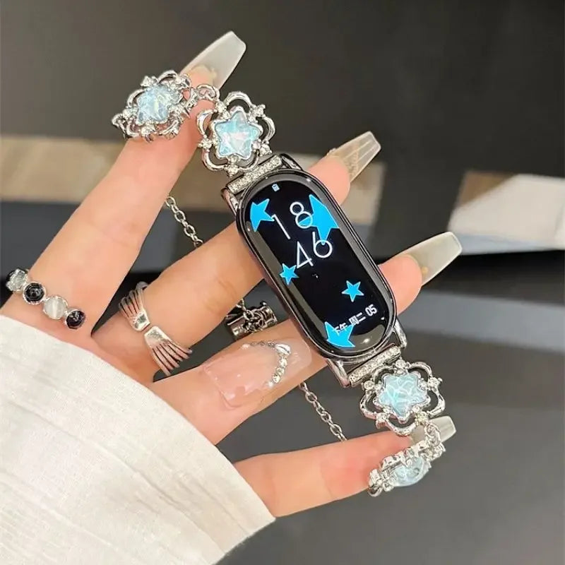 Wire frame flowing star strap suitable for Xiaomi Band 8Pro/9Pro，For Mi band 3/4/5/6/7，8/8NFC/9/9NFC/10/10NFC，For Redmi Watch5/4