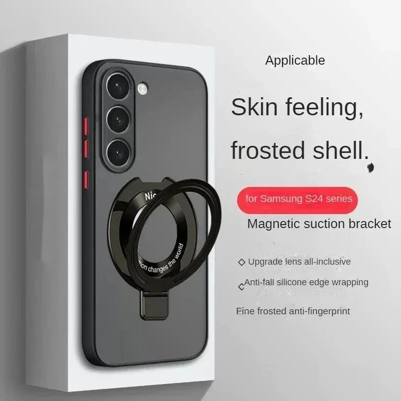 Luxury Matte Case For Samsung Galaxy S25 Edge S24 FE S23 S22 S21 Ultra Plus A56 A26 A36 A16 A15 Magnetic Magsafe Cover