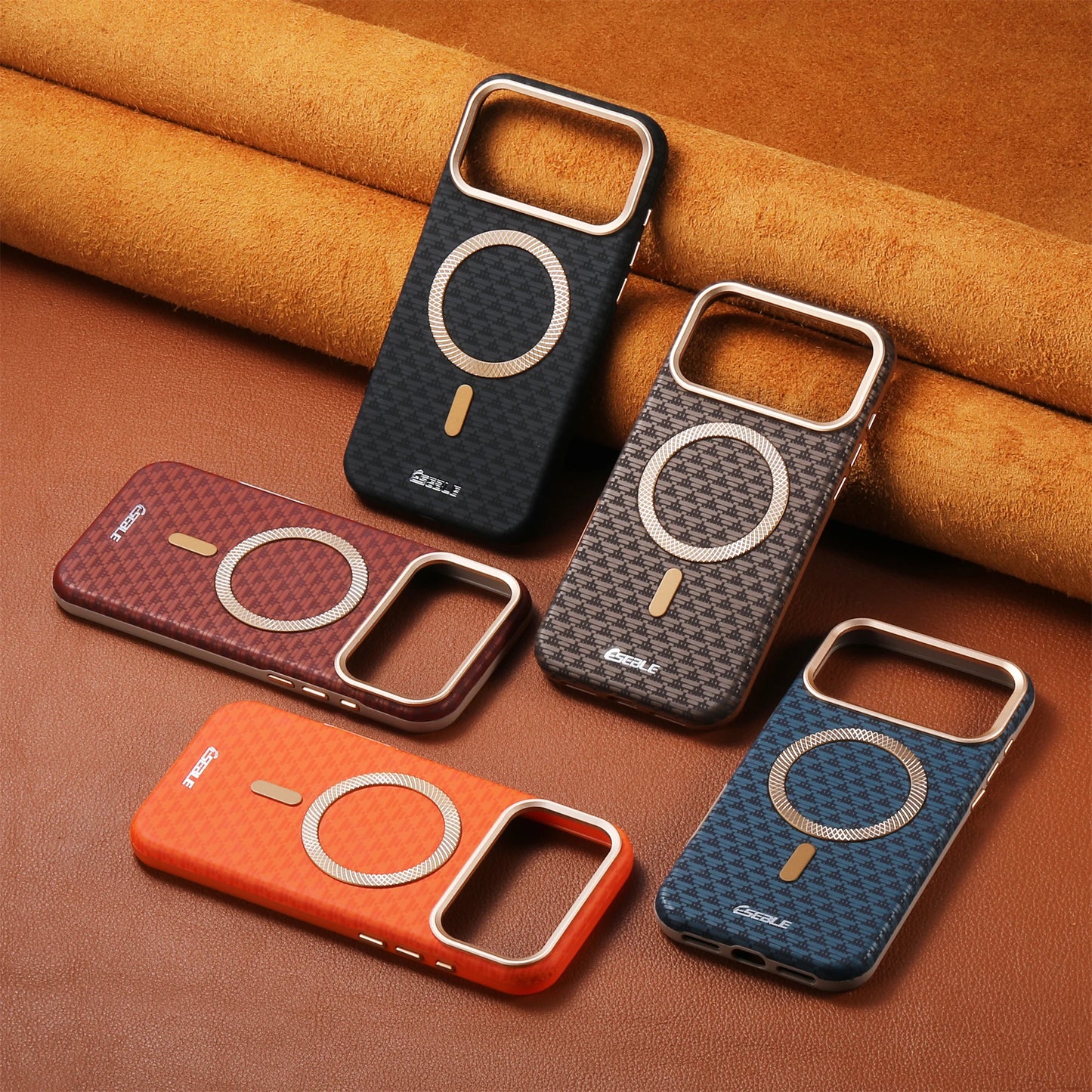 Luxury Business Bitmap Leather Magnetic Phone Case For iPhone 17 16 15 14 13 Pro Max 17Pro 17Air Metal Lens Button Bumpe Cover