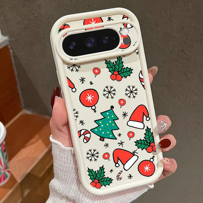 Cute Christmas Phone Case For Google Pixel 9 Pro XL 9 8 Pro 8A 7A Shockproof Soft Silicone Protector Cover For Pixel 9 8 7 Pro