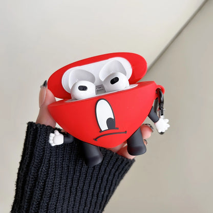 Cartoon Red Heart for Apple Airpods Pro 2 Wireless Earphone Protector for Airpods 1 2 3 Silicone Earphone Case with Keychain