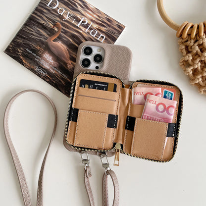 Wallet PU Leather Phone Case For iPhone 17 Air 16 E 15 14 13 12 Pro Max Plus Crossbody Shoulder Lanyard Card Holder Purse Cover