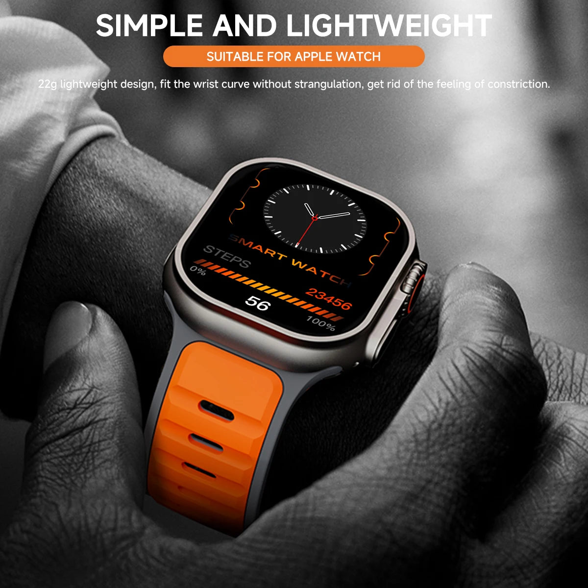 Silicone Strap for Apple Watch 49mm 46mm 45mm 44mm 42mm 41mm 40mm Sports Band for Iwatch Series 10 9 8 7 6 5 4 Se Ultra 1 2 Men