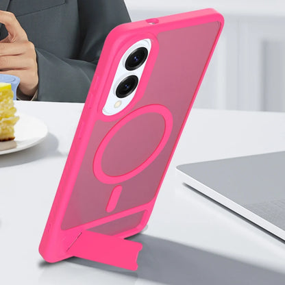 Shockproof Magnetic Stand Armor Phone Case For Samsung Galaxy S25 Edge S24 S23 Plus Ultra Transparent For Magsafe Hard Cover