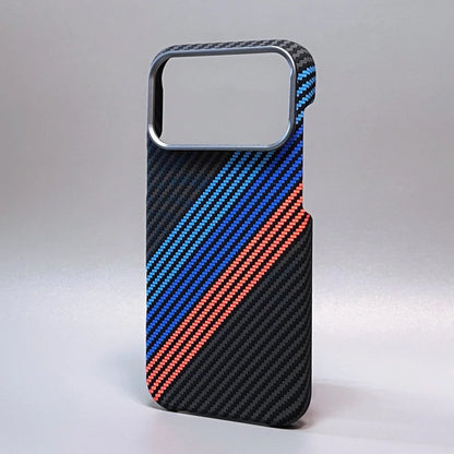 Luxury Carbon Fiber Slim Case For iPhone 17 13 14 15 16 Pro Max Shockproof Alloy Lens Camera Protective Ultra Thin Hard PC Cover