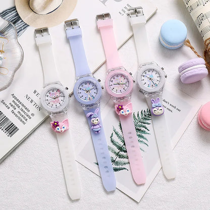 3D Mickey Children Watches Girls Color Light Source Silicone Minnie Kids Watch Ladies Quartz Clock Gifts Relogio Feminino - covers4phones