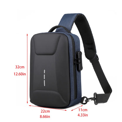 Anti-theft Combination Lock Chest Packs With USB Charging Port Fashion Business Men's Crossbody Bag Travel Storage Shoulder Bag