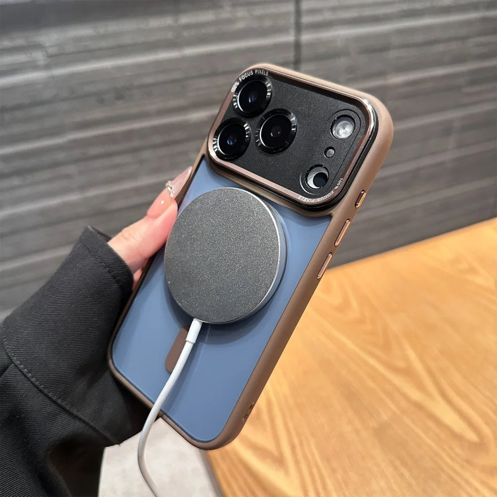 Luxury New Color Shockproof Armor Case For iPhone 17 Air 16 15 14 Plus 13 12 11 Pro Max For Magsafe Hard Clear Metal Lens Cover