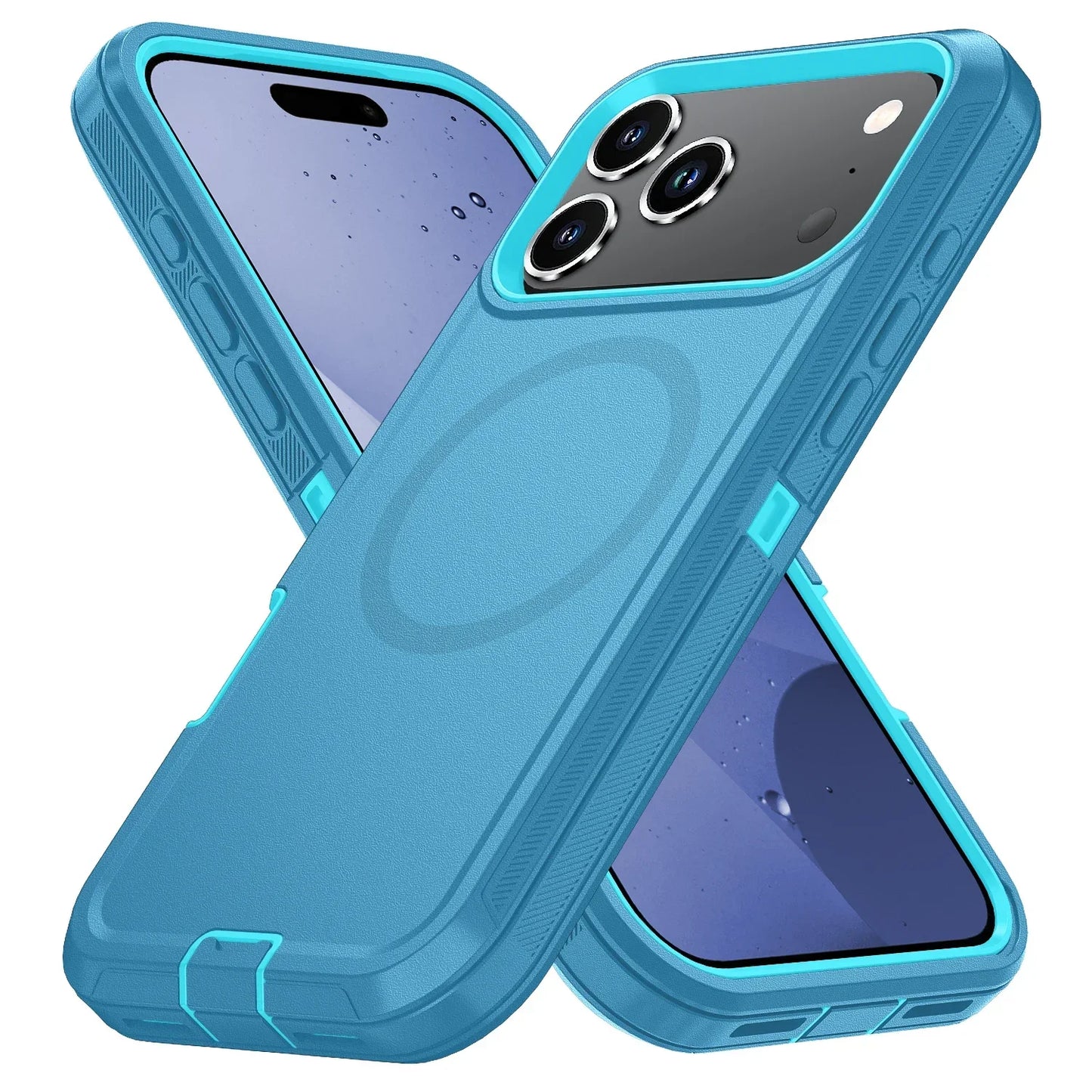 Heavy Duty Mechanical Rugged PC+TPU Case For IPhone 17 Pro Max 17 Air 16 Plus OTT-Box Magnetic Charging Enhanced Anti-Drop Cover
