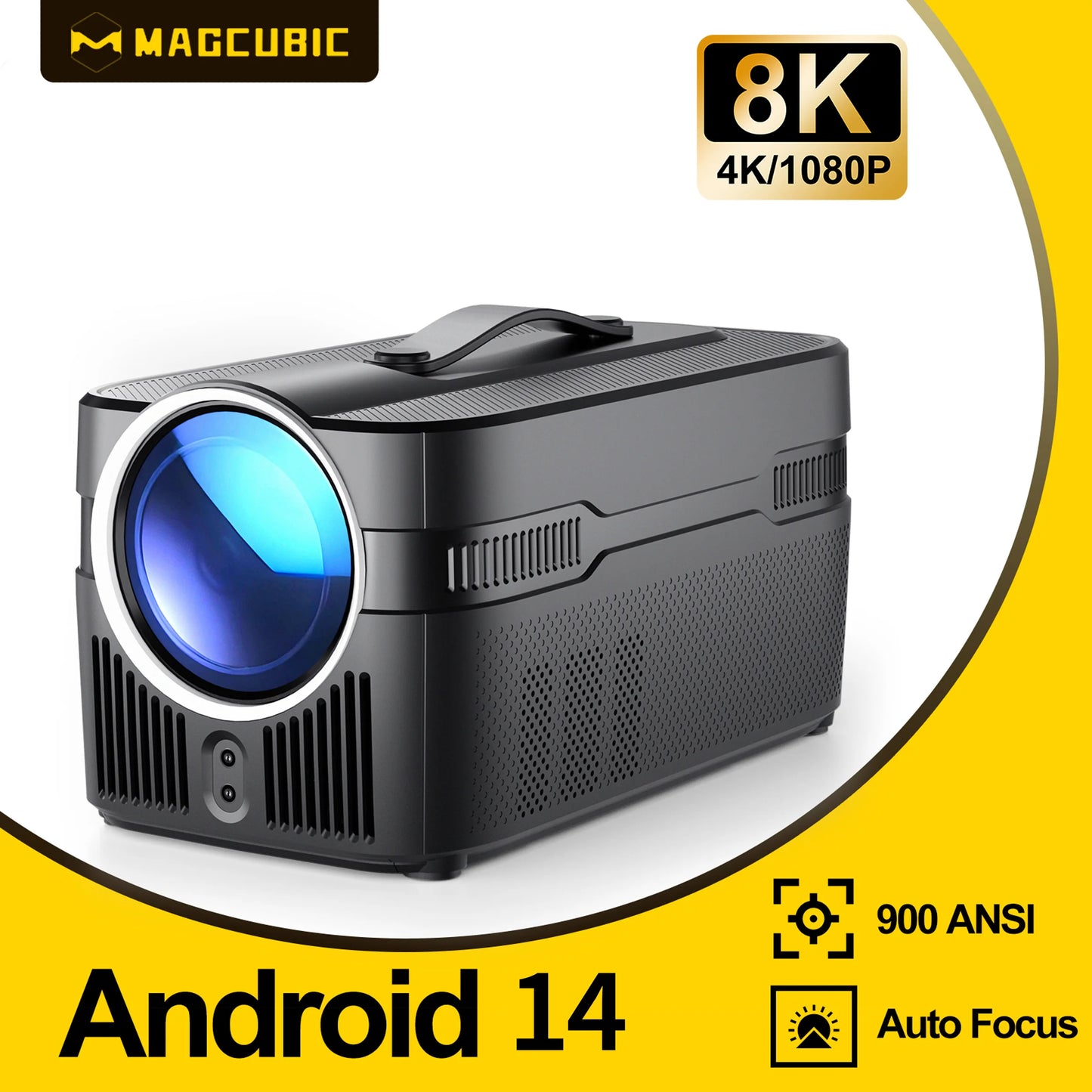 Magcubic 900ANSI HY450 C Auto Focus Projector 8K 1080P Ultra Short Throw Allwinner H726 BT5.4 Auto Offset Home Theater Voice