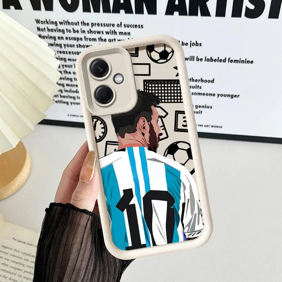Cartoon Football Number Phone Case for Xiaomi Redmi 12 13C 5G 14C A1 A2 Plus A3 A3X A4 Poco X3 NFC C50 C51 C61 Funda Cover