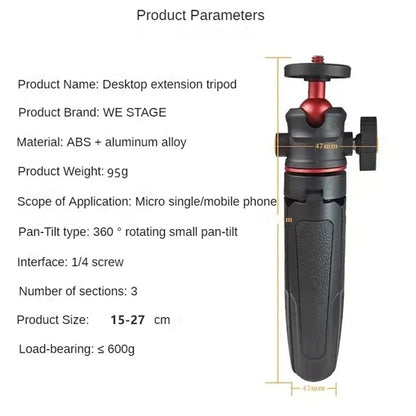 FGCLSY Extension Pole Tripod, Mini Selfie Stick Tripod Stand Handle Grip