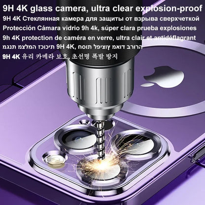 Luxury Plating For Magsafe Magnetic Case For iPhone 17 16 15 14 13 12 11 Pro Max Plus Wireless Charge Cover With Lens Protector