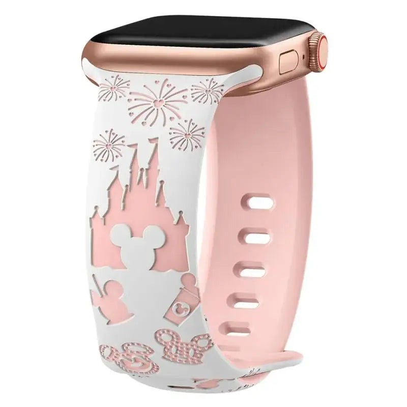 Engraved Floral Straps For Apple Watch band 44mm 49mm 45mm 41mm 40mm 38mm correa Bracelet iWatch Series ultra 2 9/8/7/6/3/SE/10