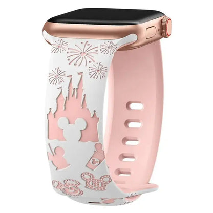 Engraved Floral Straps For Apple Watch band 44mm 49mm 45mm 41mm 40mm 38mm correa Bracelet iWatch Series ultra 2 9/8/7/6/3/SE/10