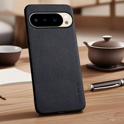 Case for Google Pixel 10 Pro XL 7 6 7a 6a 5a 4a Vegan Faux Lychee Pebbled leather cover funda for Google Pixel 10 Pro XL case