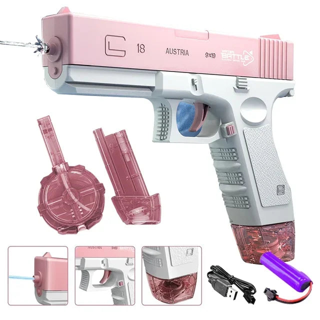 43cm Electric Water Guns For Adults Powerful Squirt Automatic Water Suction Water Blasters Summer Outdoor Beach Toy For Kid Gift