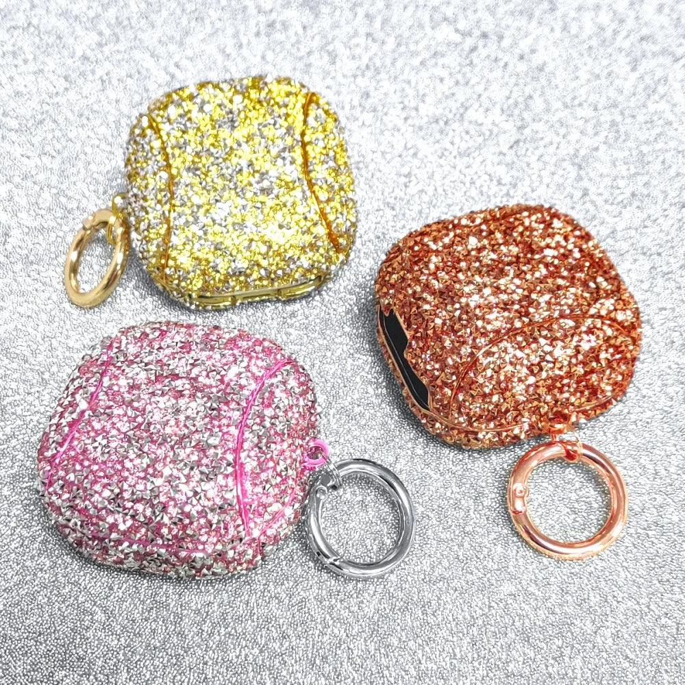 For Samsung Galaxy Buds 3 Live 2 Pro Case Luxury Bling Glitter Diamond Rhinestones For Galaxy Buds3Pro Buds2 Soft Earphone Cover