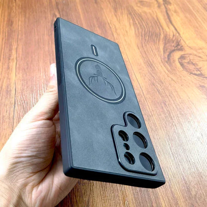 Vintage Leather Case For Magsafe Wireless Charging For Samsung Galaxy S24 S23 S22 S21 Ultra Plus FE Note 20 S 23 S23Ultra Covers - covers4phones