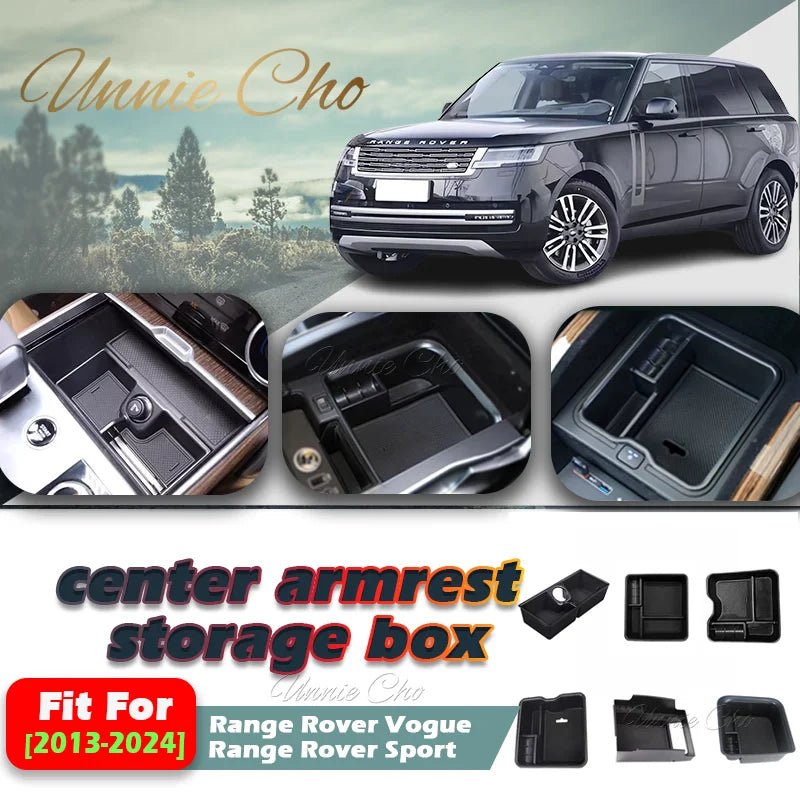 Car Storage Box for Range Rover 2013-2024 Interior Armrest Organizers for Range Rover Sport Vogue Center Console Tidying Tray