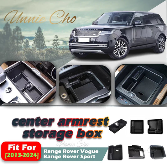 Car Storage Box for Range Rover 2013-2024 Interior Armrest Organizers for Range Rover Sport Vogue Center Console Tidying Tray