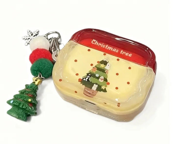 Cute Cartoon Christmas Tree & Animal Case Gen Protective Cover For Daily Use Holiday Travel  For AirPods Pro 1/2/3 Peripheral