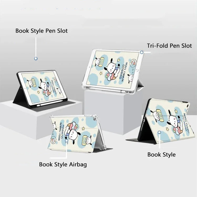 Pochacco iPad Case for 10th Generation 10.9 Inch 9th 10.2in Cartoon Case For 2024 Air Pro 11in Mini4 5 Tablet Cover Kids Gift
