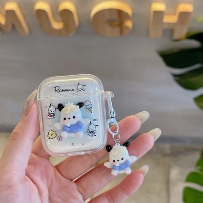 New style Holiday Gift Sanrio Cute Pochacco Cartoon Anime, Plastic drop-proof headphone case For Airpods 4, 1, 2, 3, Pro, Pro2