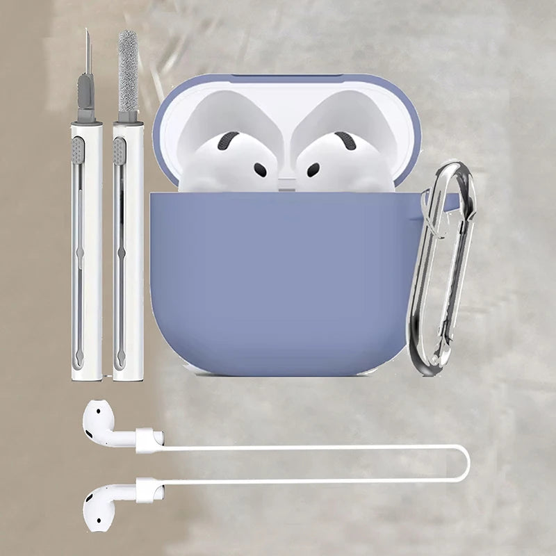Silicone earphone case For Apple AirPods 4 Case Wirless hesdphones Earbuds case with   hook