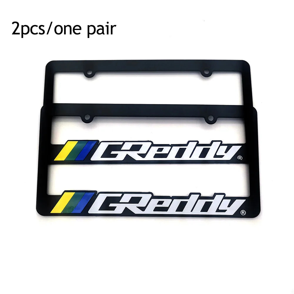 1 Pair(2pcs) JDM Racing Style USA Standard ABS Car License Plate Frame For Tofu Akina Fake Taxi Spoon Hokkaido Decoration Auto