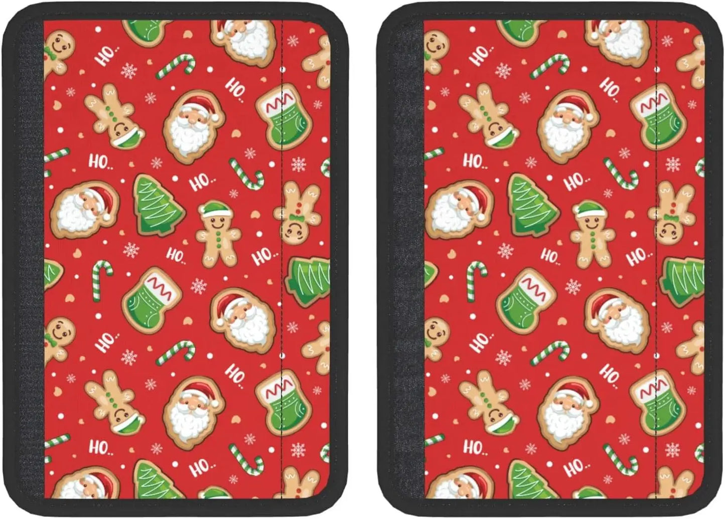 2pcs Christmas Themed Seat Belt Covers Soft Polyester Fit for Cars Santa Claus Car Accessories Interior Seatbelt Cover Print