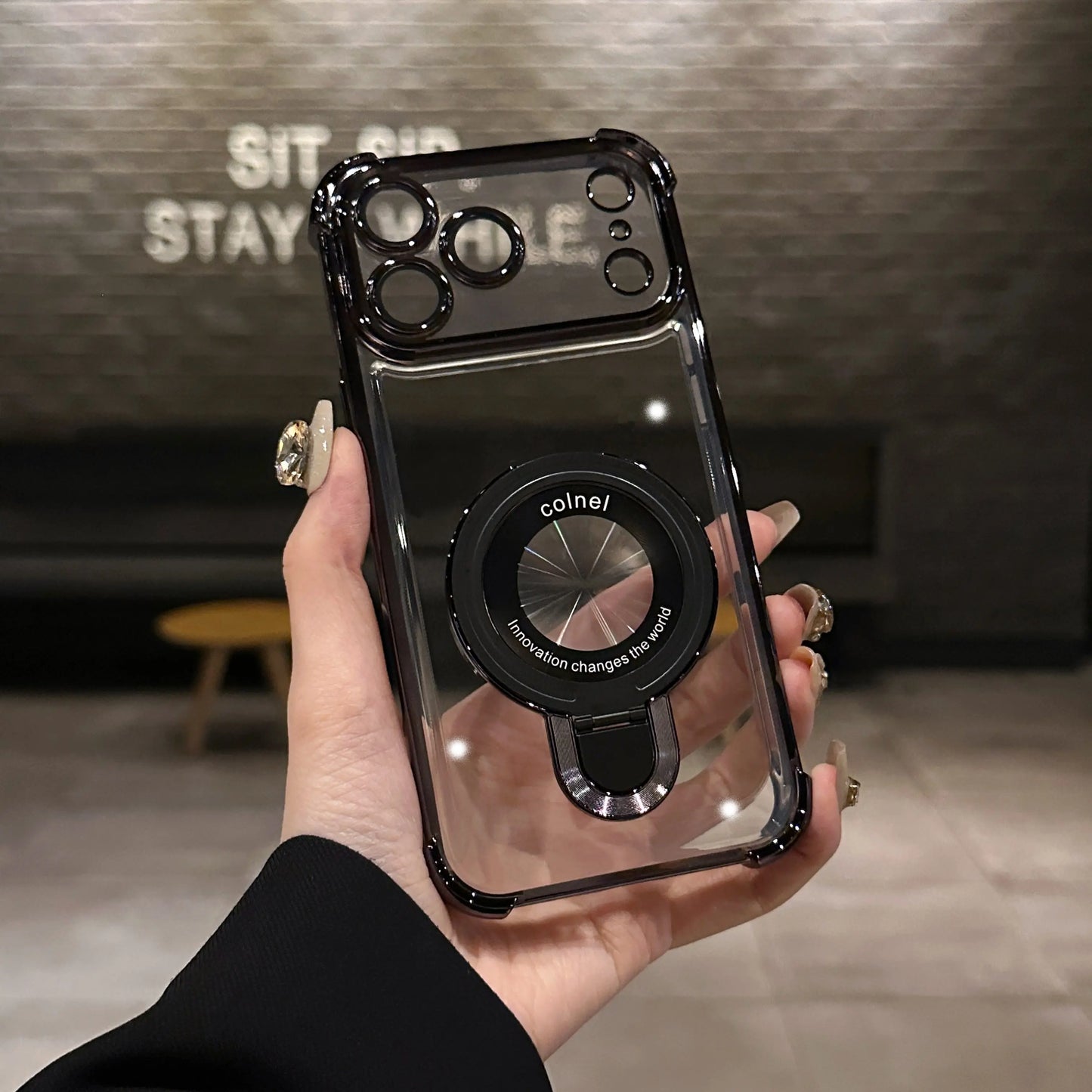 Shockproof Plating Magnetic Case For iPhone 17 Air 17 16 15 14 13 12 Pro Max Plus iPhone XS XR XS MAX Back Covers with Holder