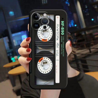 Case For Apple iPhone 13 14 15 11 12 Pro 7 XR X XS Max 8 Plus SE 2022 Phone Cover Shell Magnetic Radio Tape Cassette
