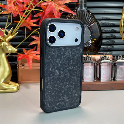 Armor Built-in Magnetic Carbon Fiber Matte Case for iPhone 17 Air 16 15 14 Pro Max for Magsafe Shockproof Bumper Frosted Cover
