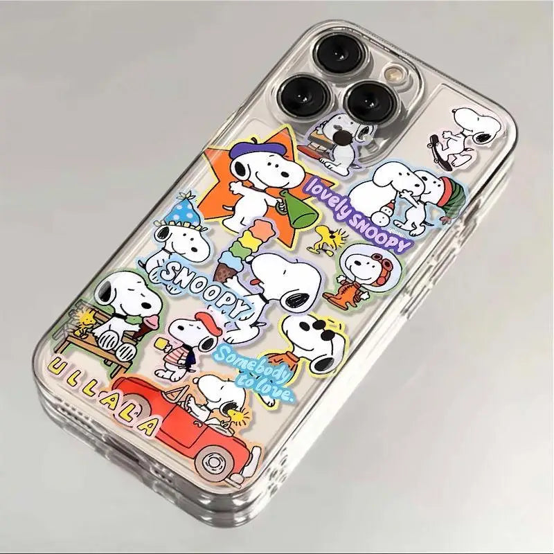 Disney Snoopy Case For iPhone 16 15 14 Plus 13 12 11 Pro Max Mini X XS XR cover Cartoon Cute