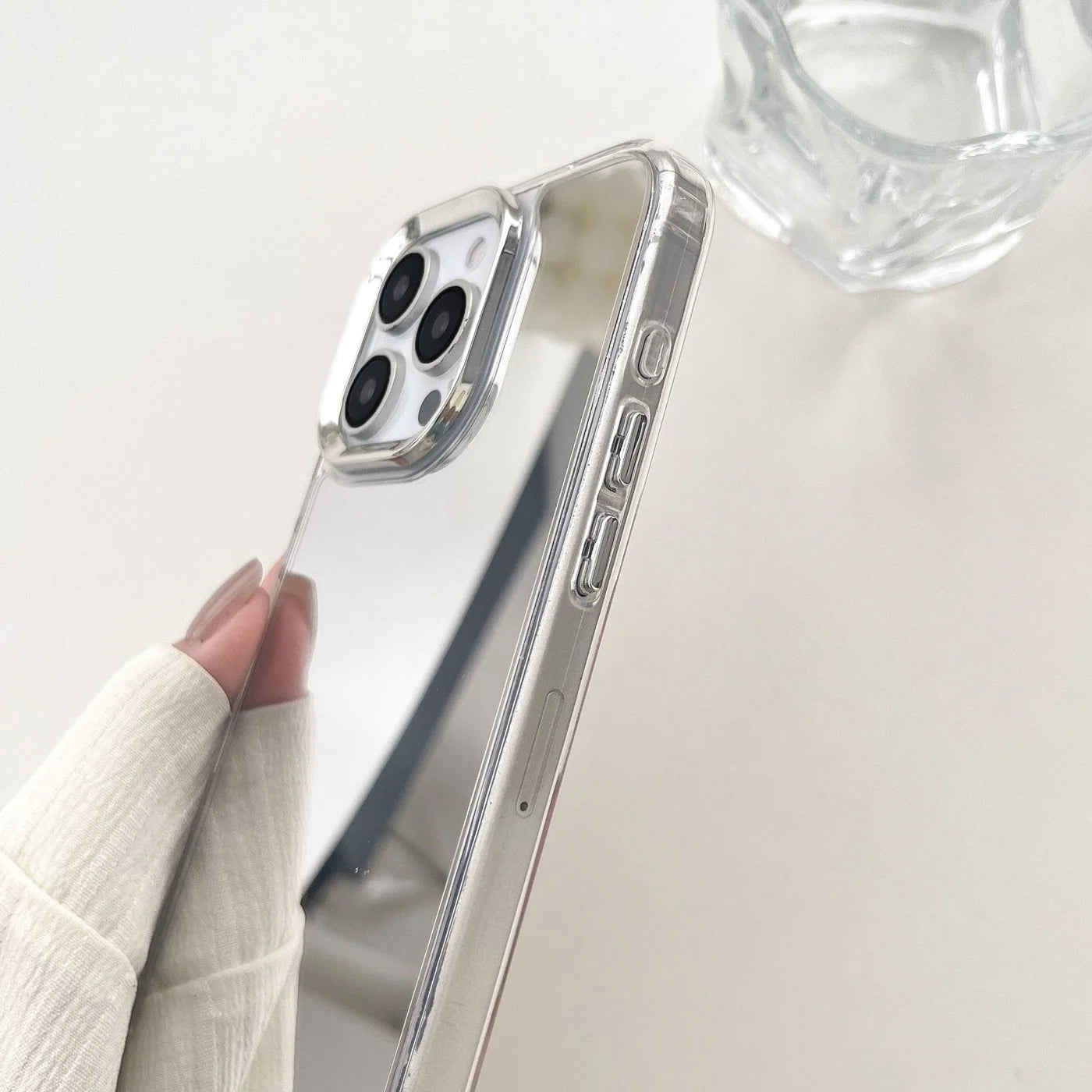 Luxury Plating Make Up Mirror Phone Case For iPhone 16 15 14 13 12 11 Pro Max XR X XS Hard Acrylic Shockproof Bumber Cover