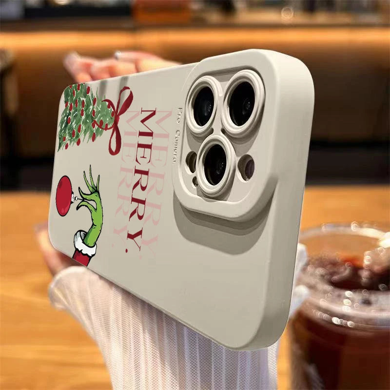 Christmas Tree Pattern Soft Phone Case For iPhone 17 16 15 Pro Max 14 13 12 11 XS X XR 7 8 Plus 16E Air Shockproof Bumper Cover