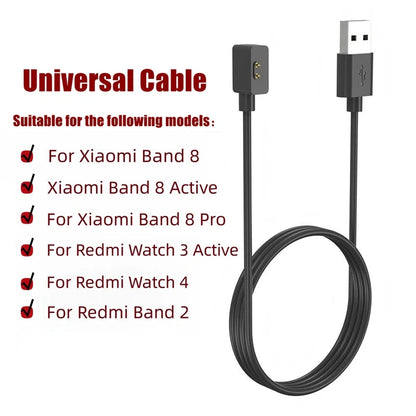 Magnetic Charger for Xiaomi Smart Band 8, 9 8pro, 9 8 Active / Redmi Watch 5 3 Active Watch4 Band 2 Universal USB Charging Cable