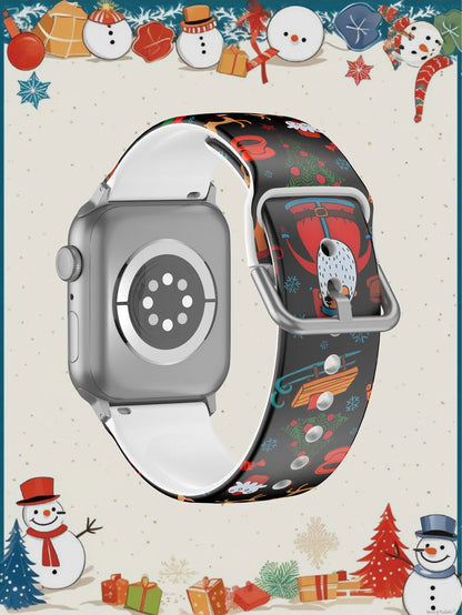 White bearded Santa For Apple Watch Ultra3 Strap 11 10 9 8 7 6 5 4 SE Bracelet For iWatch 46mm 49mm 44mm 45mm 41mm 42mm Band