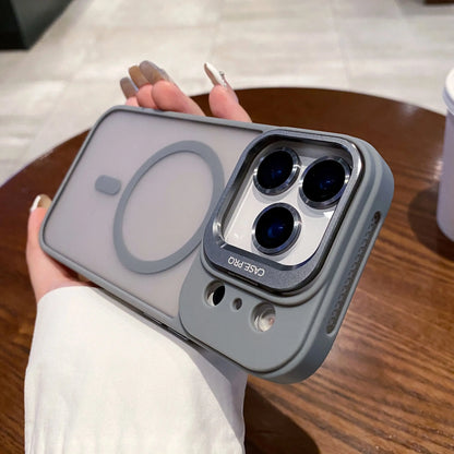 Matte Translucent lens holder film Magnetic Case For IPhone 17 Air 16 14 13 15 12 11 Pro Max Plus Magsafe Armor Shockproof Cover