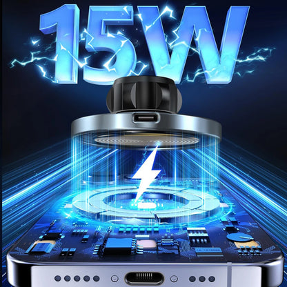 UYUXIO Magnet Wireless Car Charger 15W Fast Charging Magnetic Car Mount Phone Holder Air Vent for iPhone 16 15 14 13 Pro Max 12