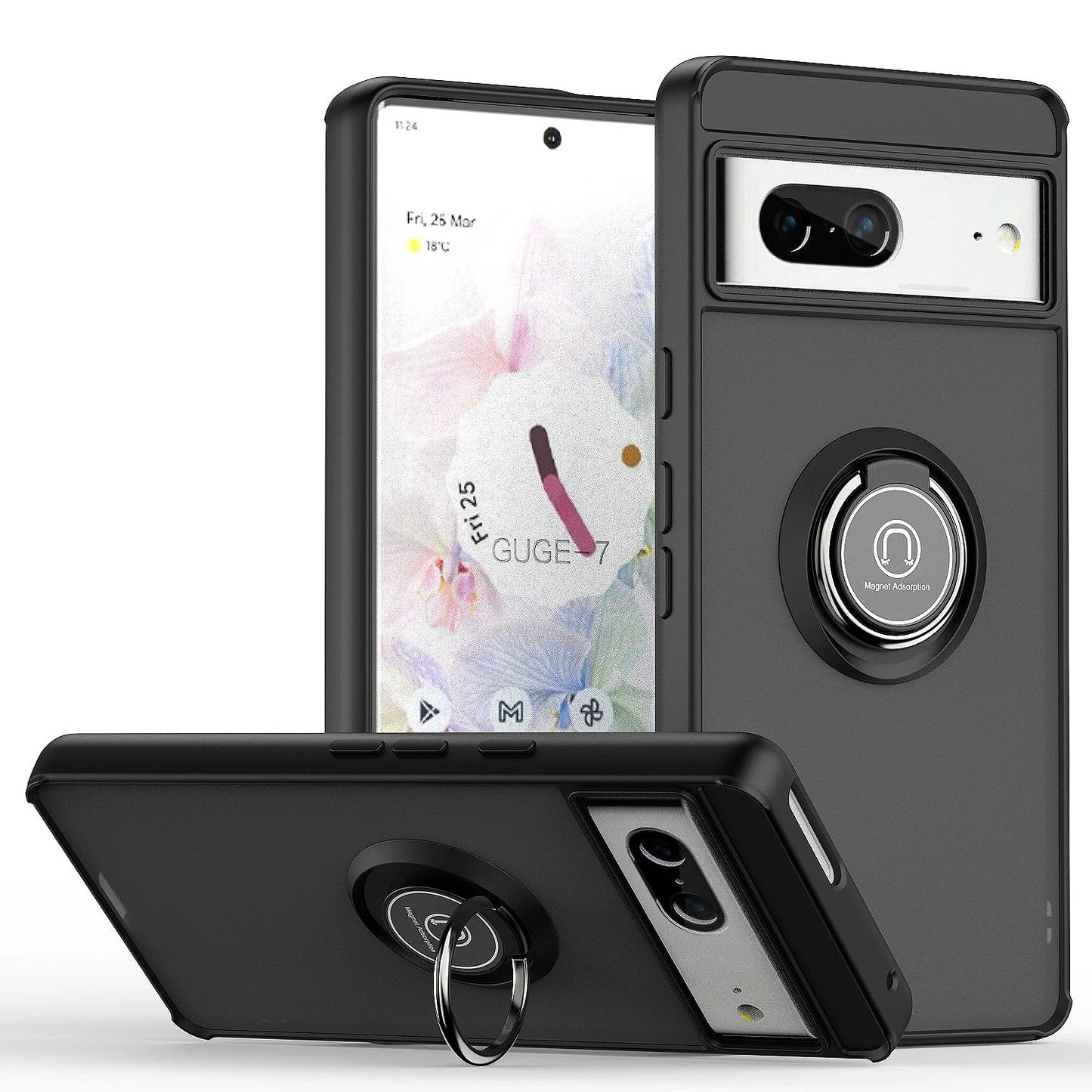 Magnetic With Ring Stand Shockproof Protective Cover For Google Pixel 7 6 8 9 Matte Finish Phone Case for Google Pixel 7 Pro 8A