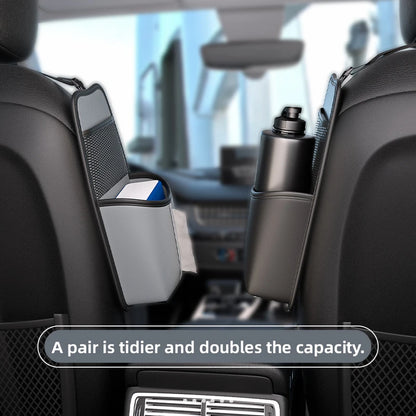 Car Seat Side Storage Bag Hanging Auto Seat Organizer Tissue Holder Universal Mesh Storage Pocket for Phone Bottle