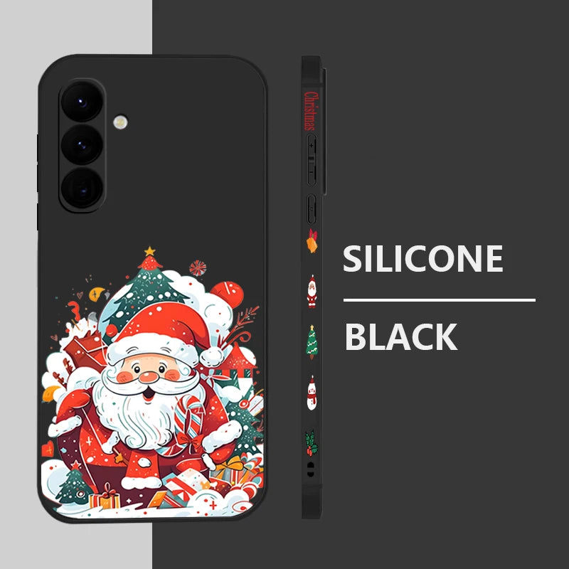 Santa Claus Pattern Christmas Case For Samsung Galaxy A56 A36 A16 A55 A35 A15 A54 A17 5G S21 FE S22 S23 S24 Plus S25 Ultra Capa