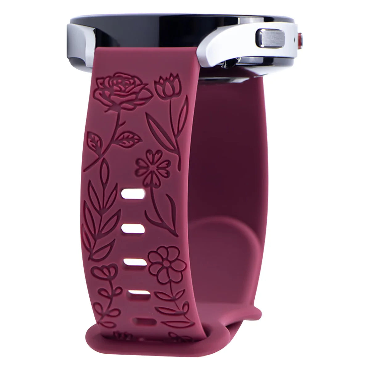 18mm 20mm 22mm Floral Engraved Band for Samsung Galaxy Watch 6/5/4 40 44 for Huawei GT 3 Pro Silicone Sport Strap 5 Pro Active 2