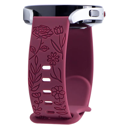 18mm 20mm 22mm Floral Engraved Band for Samsung Galaxy Watch 6/5/4 40 44 for Huawei GT 3 Pro Silicone Sport Strap 5 Pro Active 2
