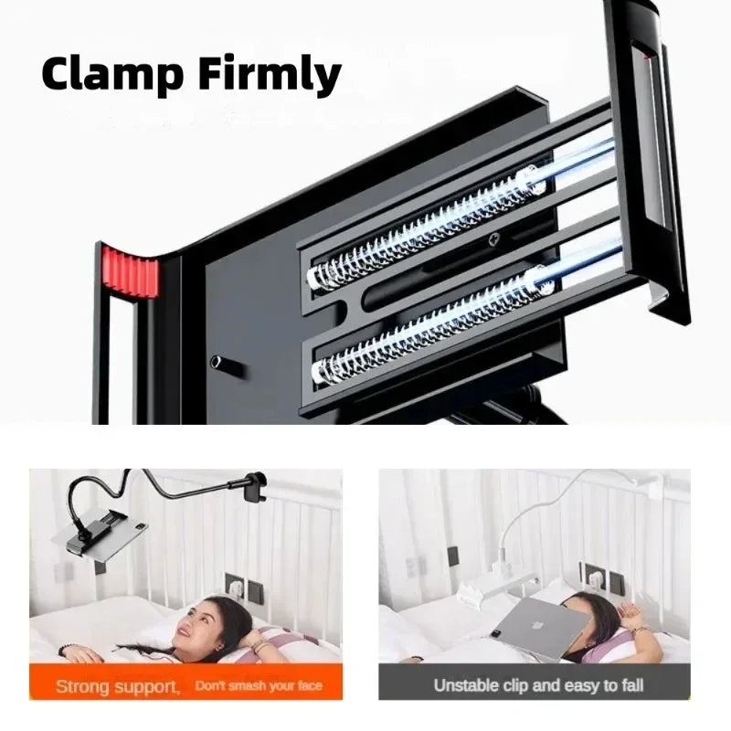 Flexible Gooseneck Tablet Stand for Desk Clip Rotating Clamp Adjustable Long Arm Lazy Mount for Ipad Bed Desk Phone Holder New